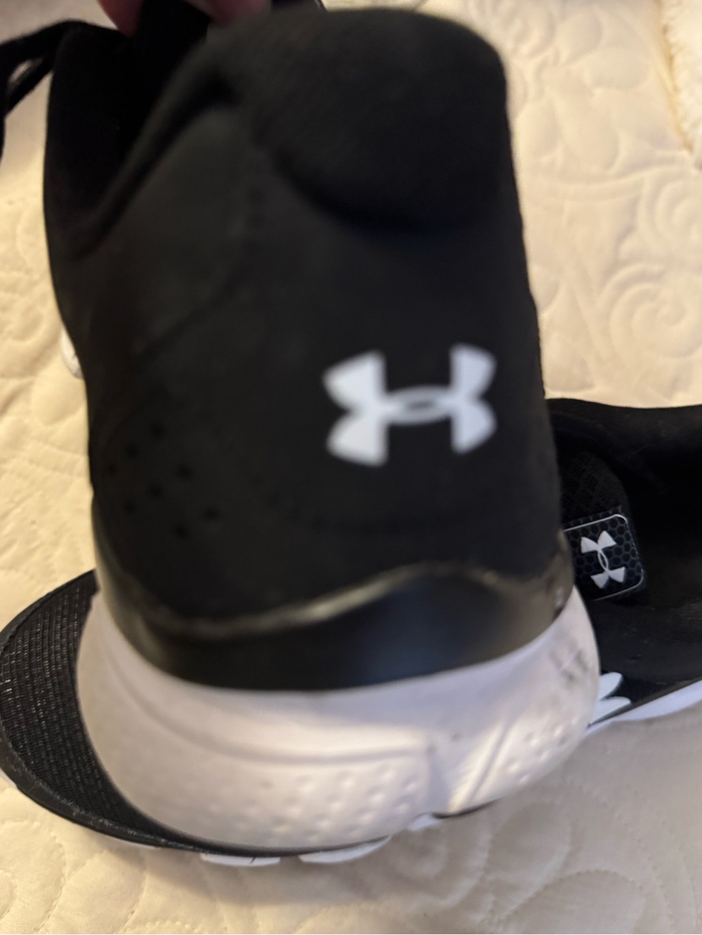Under Armour Black and White Lace-Up Training Sneakers - Picture 5 of 9